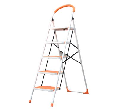 China Household 5 steps iron storage folding ladders easy / foldable easy escalera for sale for sale