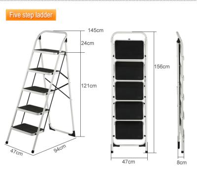 China Folding ladders iron ladder family folding ladder mobile stairs, steel foldable steps ladder for sale