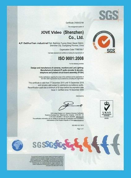 ISO9001 - Jove Video Communication Limited