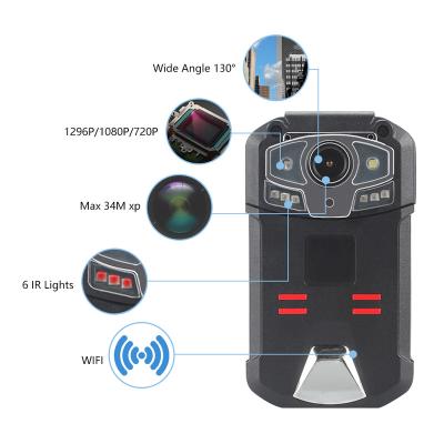 China Police Vandal Proof Maximum Wireless Portable Body Storage 128GB FHD Worn Camera With Wifi GPS PTTs Pre/Mail Recording for sale