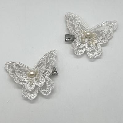 China Hair clips 2023 new butterfly pin cart handmade butterfly daily decorations hair accessories white butterfly hair clip for sale