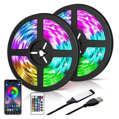 China Outdoor LED Strip 1M/-30M 5050 RGB Bluetooth USB Infrared Remote Control Flexible Light with Diode DC5V TV Backlight Suitable For Home for sale