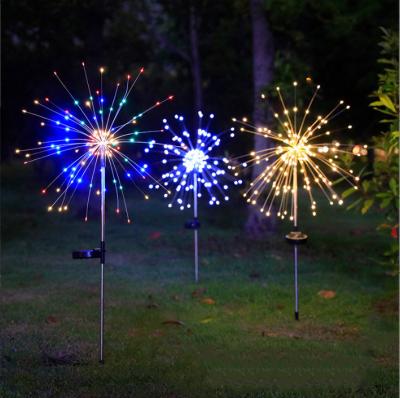 China Garden lamp Outdoor Holiday Solar Garden light 60/200/300LED Waterproof Solar Fireworks Light Suitable for Decorating Small Road Terraces for sale