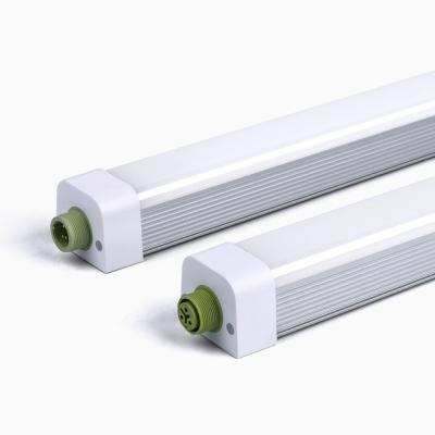 China Water proof 8ft tube 50W ip66 waterproof tubular saa approval frosted linkable plastic led tri-proof light fixture for sale