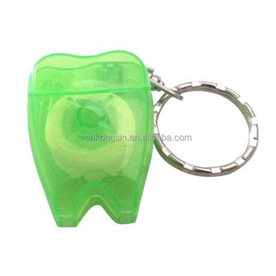 China Dental Regional Bulk Tooth Shaped Dental Floss Key Chain for sale