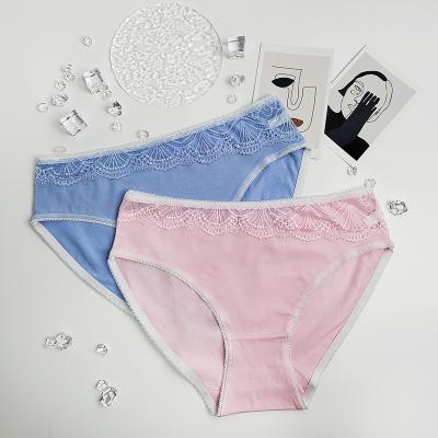 China Cotton Breathable Bestselling Underwear Women Mid Waist Sexy Lace Underwear Girls for sale