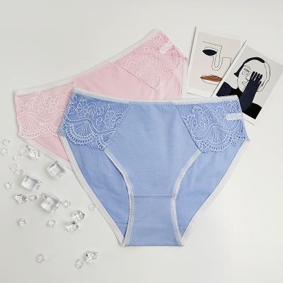 China Women's Breathable American Seamless Lace Cotton Underwear Women's Sexy Large Mid-Rise Breathable Underwear for sale