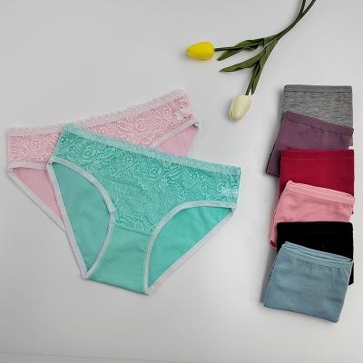 China New Style Sexy Women's Breathable Breathable Briefs Panties Quick Dry Cotton Lace Up Women's Underwear for sale