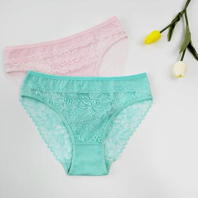 China New Breathable Wholesale Women Shape Transparent Soft Lace Seamless Briefs M-XL Panties Female Underwear Lingerie Ladies for sale