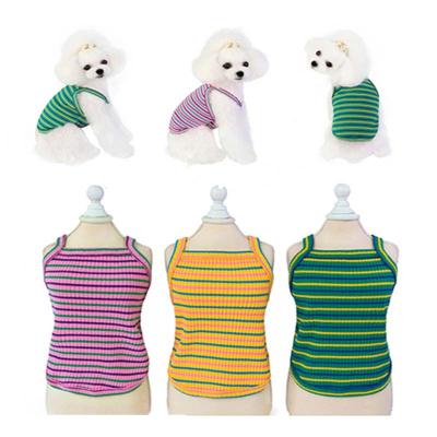 China 2022 Empty Amazon Pet Clothes New Stripe Pet Dog Straitjacket Clothing Summer Viable Hot Colorful Cheap Clothes for sale