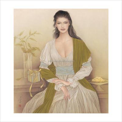 China Hot Sale Framed Wall Art Painting Lady Painting Home Decor Abstract Canvas Oil Painting Beautiful for sale