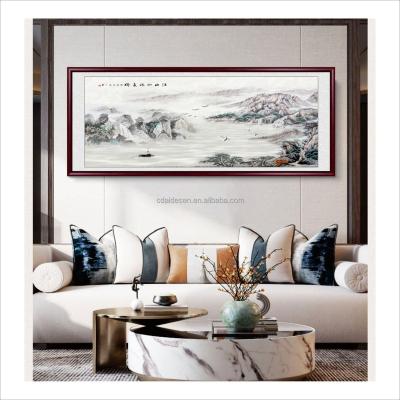 China New Chinese style new hand 5 piece oil painting design promotional good quality classical/postmodern mountain river in living room for sale