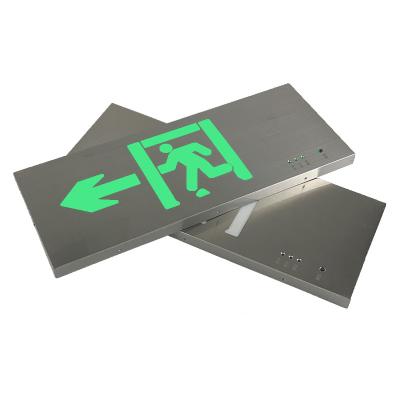 China Emergency Best Selling High Quality Stainless Steel Emergency Lighting Indicator Emergency Exit Emergency Escape Safety Exit Sign for sale