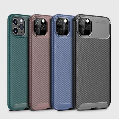 China Wireless Auto Focus Carbon Fiber Case Silicone TPU Phone Cover Anti-fall Case For iPhone 12 12 pro 12 pro Max for sale