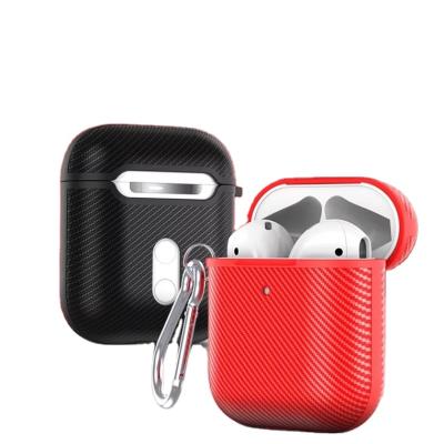 China For hot selling Amazon carbon fiber earphone cover shockproof protective earbuds case for Airpods 2 with hook for sale