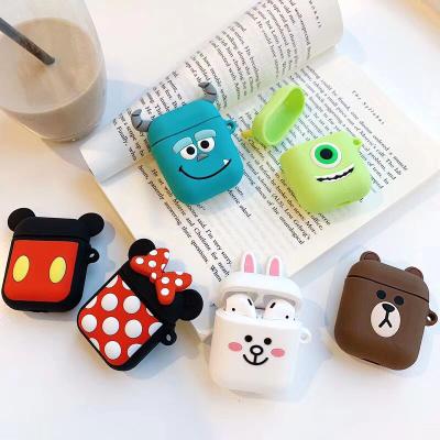 China Funny Cute 3D Case Cartoon Silicone Cute Case For Airpods 2 1 Cover For Airpods Case Silicone 2021 Accessories for sale