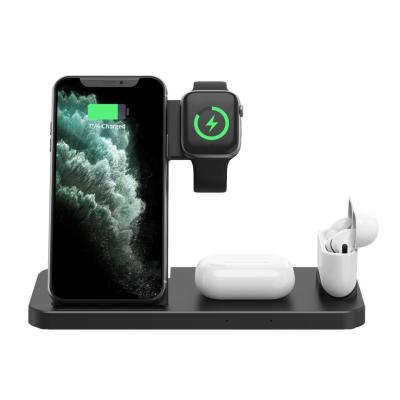 China Wholesale Smart Watch 15W Folding 4 in 1 Qi Smart Fast Wireless Charging Stand for Iwatch for Airpods 12/pro for Iphone 12 Fast Charger for sale