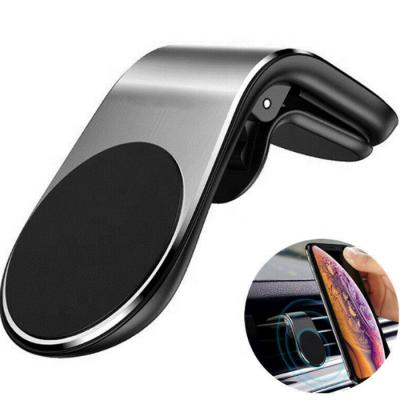 China New Arrival Adjustable Strong Magnetic L Shape Phone Holder Air Vent Car Mount Magnetic Phone Holder for sale