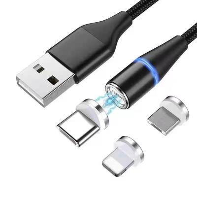 China MP3/MP4 Player 2021 Hot Sales 3 in 1 Magnetic Charging Cable Lighting Micro USB Phone Accessories Braid 3A USB Super Fast Charging Cable for sale