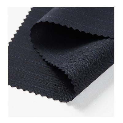 China Organic Unique Design Hot Sale 100% Suit Wool Fabric For Attractive Stripe Mens Breathable Suits for sale