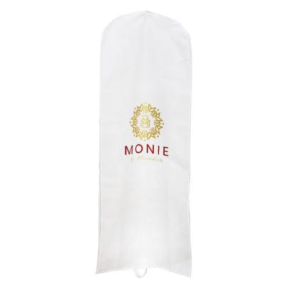 China Eco-Friendly Eco-Friendly Non Woven White Bridal Gown Wedding Dress Long Garment Bag With Logo for sale