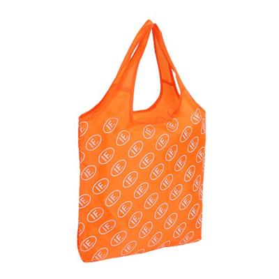 China Reusable Eco Friendly Shopping Tote Foldable Polyester Bags With Eco Friendly Pouch for sale