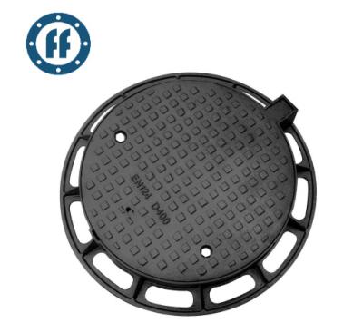 China Ductile Sewage Iron Round Manhole Cover With Lock, Hinge And Gasket for sale