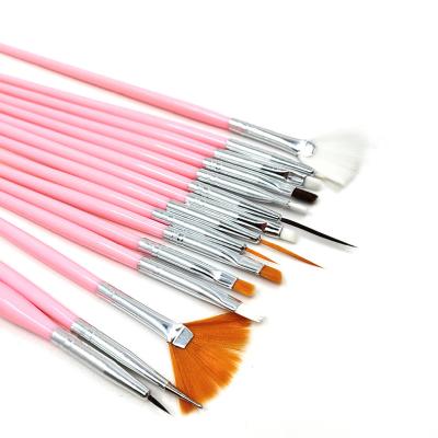 China Nail DIY Tools Nail Art Brushes Private Label 15pcs High Quality Nylon Acrylic Nail Pen Tools Brush Set for sale