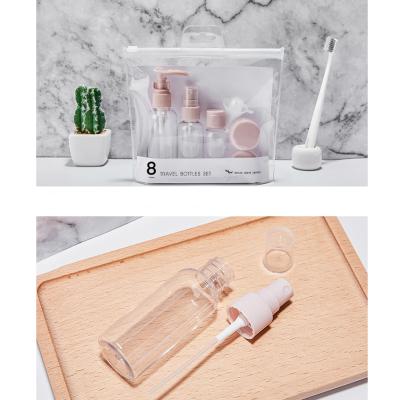 China Home White Clear Plastic Spray Bottle Home Hairdresser Barbershop Travel Bottle Set Cosmetic Packaging Airless Emulsion Bottle for sale