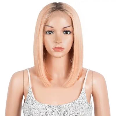 China Silky Straight Wave Ready to ship cheap preplucked top quality ombre heat resistant bob hair wigs lace front ombre synthetic wigs short and long for sale