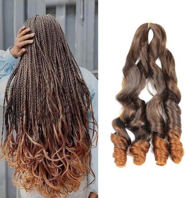 China Spanish curl braiding hair Wholesale vendors synthetic fiber blonde crochet bounces spiral spanish curl braids hair extensions french curl braiding hair for sale