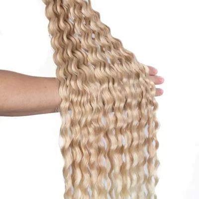 China Deep Wave Rebecca cheap bulk pack ombre crochet long weft high fiber weave bundle extension braiding all in one colorful synthetic hair for sale