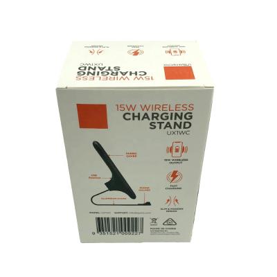 China Biodegradable Standard Charger Packaging Box Gift Cardboard Packaging For Wireless Charger Stand for sale