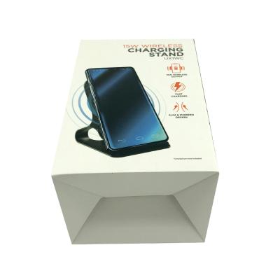 China Biodegradable Custom Logo Paper Gift Box Packaging For Wireless Charger Stand Packing Box for sale