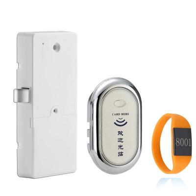 China Zinc Alloy Keyless Electric Smart Cabinet Door Lock RFID Card Cabinet Lock Sauna Locker Lock With Free Wristbands for sale