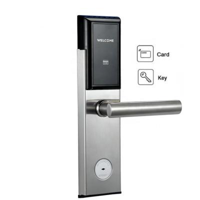 China Wooden Door Stainless Steel RFID Hotel Electronic Smart Door Lock System With Free Software for sale