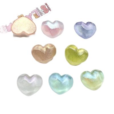 China Custom Clog Charm Wholesale Shiny Heart Suitable for Crocodile Skin Shawl Shoes DIY Shoe Decoration Wholesale Hot Selling Shoe Accessories for sale