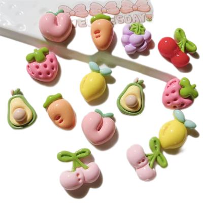 China Custom Clog Charm Wholesale Cream Fruit Suitable for Croc Black Girls' Cloak Shoes Girls' DIY Shoes Charm Shoes Accessories Charm for sale