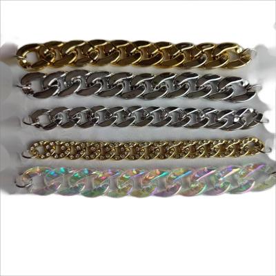 China Custom Clog Charm Water Diamond Alloy Pearl Gold and Silver Bar Metal Luxury Shoe Chain Crocodile Leather Decoration Chain Wholesale Customization for sale