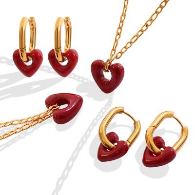 China TRENDY Chinese Supplier Gold Plated Custom Statement Heart Chain Necklace For Women for sale