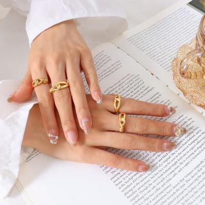 China Tasty Designer Vintage Professional Titanium Steel Gold Plated Designer Tasty Ring for sale