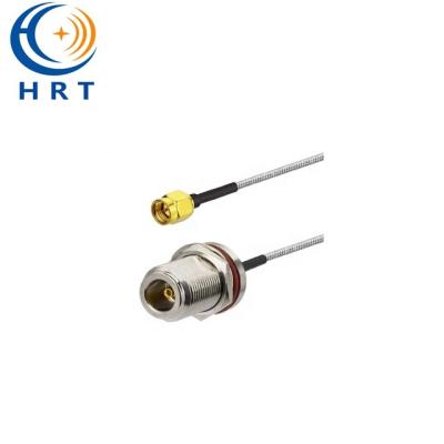 China RF Coaxial Pure Copper Bonding Cable SFF-50-3 Material N Male Plug To SMA Jack Female Pigtail Cable HRT-NJ/SMA-F for sale