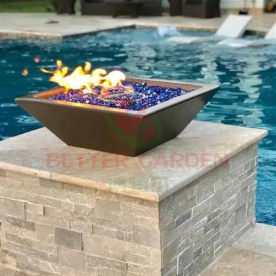 China Powder Painted Outdoor Gas Water Fire Mine Modern Design Color Gas Fire Pit Fire Pit Stocked Waterfall for sale