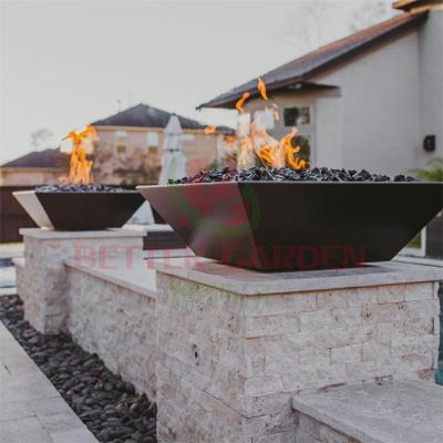 China Powder Painted Modern Design Color Gas Water Fire Pit Stocked Waterfall Fire Pit For Swimming Pool for sale