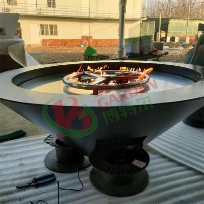 China Outdoor stocked modern swimming pool corten steel fire and water bowls for sale