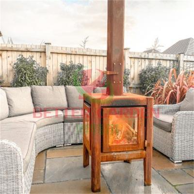 China Modern corten steel outdoor freestanding wood burning fireplace wood burning fireplace for sale