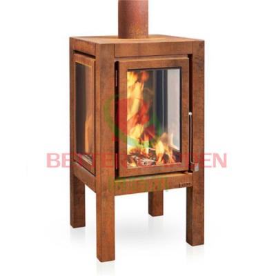 China Modern corten steel outdoor free burning wood burning pit fireplace outdoor fireplace for sale