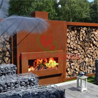 China Modern Steel Outdoor Fire Pit Pit Bowl Wood Burning Insert Corten Fireplace for sale