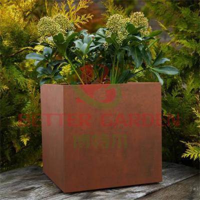 China Attractive flower corten steel flower pot for flower garden design customized plant pots for sale