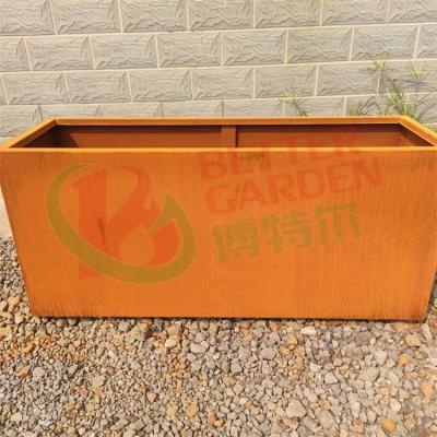 China Large flower corten steel planter outdoor raised garden for corten steel planters metal series corten steel planter box for sale